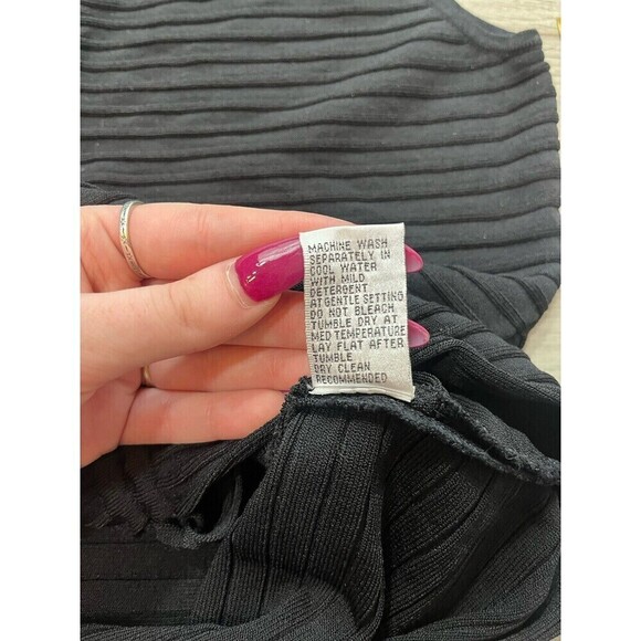 Cache Women’s Black Sleeveless Scrunch Tie Long Tank Top Size Medium A7 - Picture 8 of 8